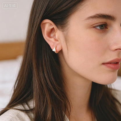 4pcs Gold Enamel Hoop Earrings, 18K Gold plated Brass, Minimalist Huggie Earrings (GB-3839)
