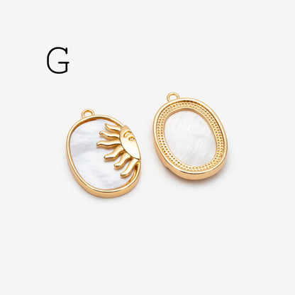 4pcs CZ Pave Gold/ Silver Sun Charms, 18K Gold/ Rhodium plated Brass, Sun Pendants (GB-2259)
