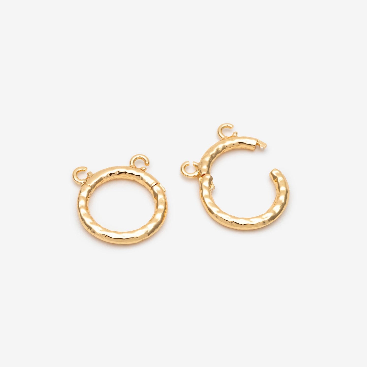 4pcs Gold Circle Clasp, Round Hammered Clasp for DIY Jewelry Making Supply (GB-4778)