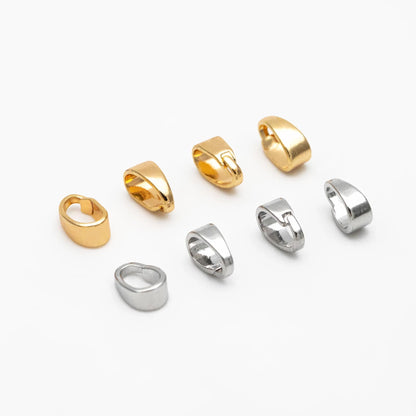 10pcs Gold/ Silver Snap Bail, Gold/ Rhodium Plated Bail, Gold Locket Bail, Bulk Gold Bail, Pendant Bails, Metal Bails (GB-1468-A)