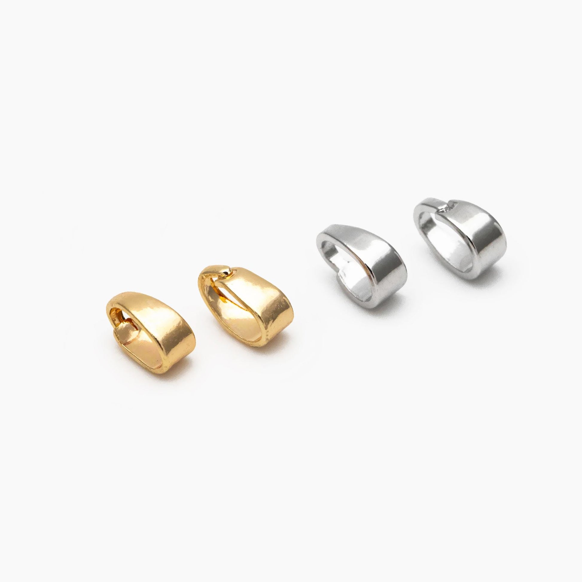 10pcs Gold/ Silver Snap Bail, Gold/ Rhodium Plated Bail, Gold Locket Bail, Bulk Gold Bail, Pendant Bails, Metal Bails (GB-1468-A)