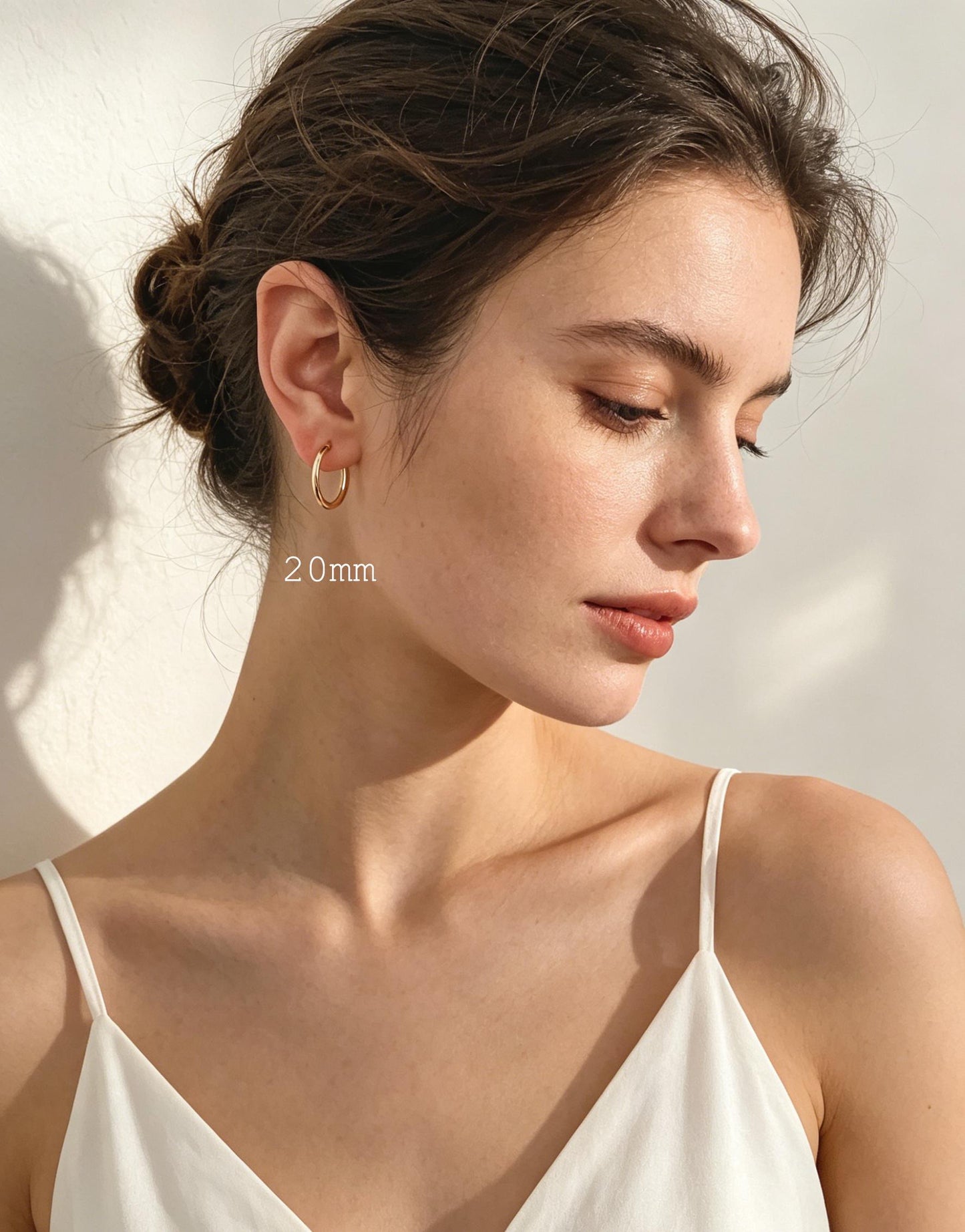 10pcs Gold Hoop Earrings, 2mm Thick, Size 15/20/25/30/35mm, 18K gold plated on Brass, Classic Hoop Earrings (GB-3270)