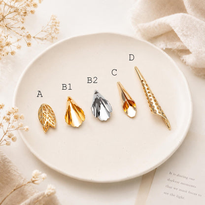 10pcs Gold/ Silver tone Bead Caps 18x11mm, Gold/ Rhodium plated Brass Tassel Caps, Lead Nickel Free (GB-1052)