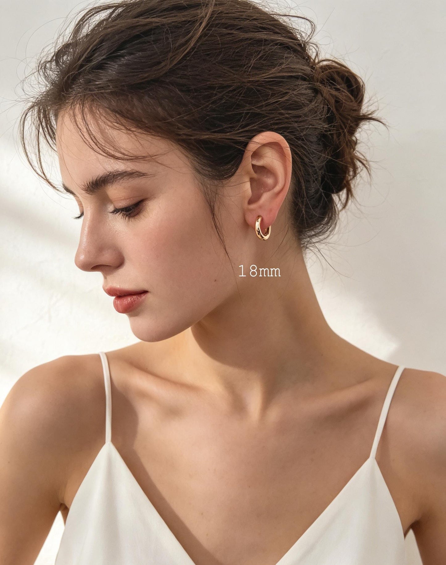 4pcs Gold/ Silver Tone Chunky Hoop Huggies, 4mm Thick, 18/ 20/ 22/ 24/ 26mm, Stainless Steel Hoop Earrings, Minimalist Earrings (GB-3301)