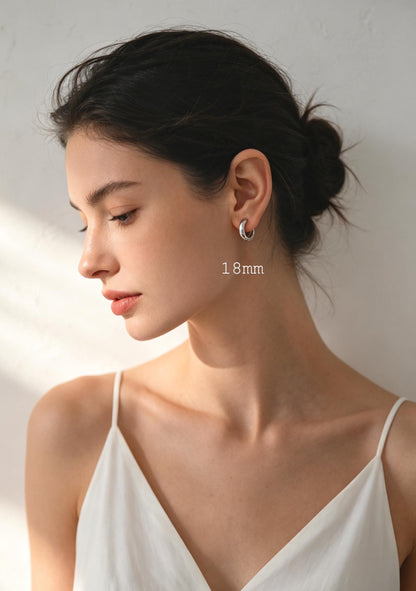 10pcs Gold/ Silver Tone Hoop Earrings, 14/ 16/ 18mm, Gold/ Rhodium plated Huggie Earrings, Small Hoop Earrings (GB-1678)