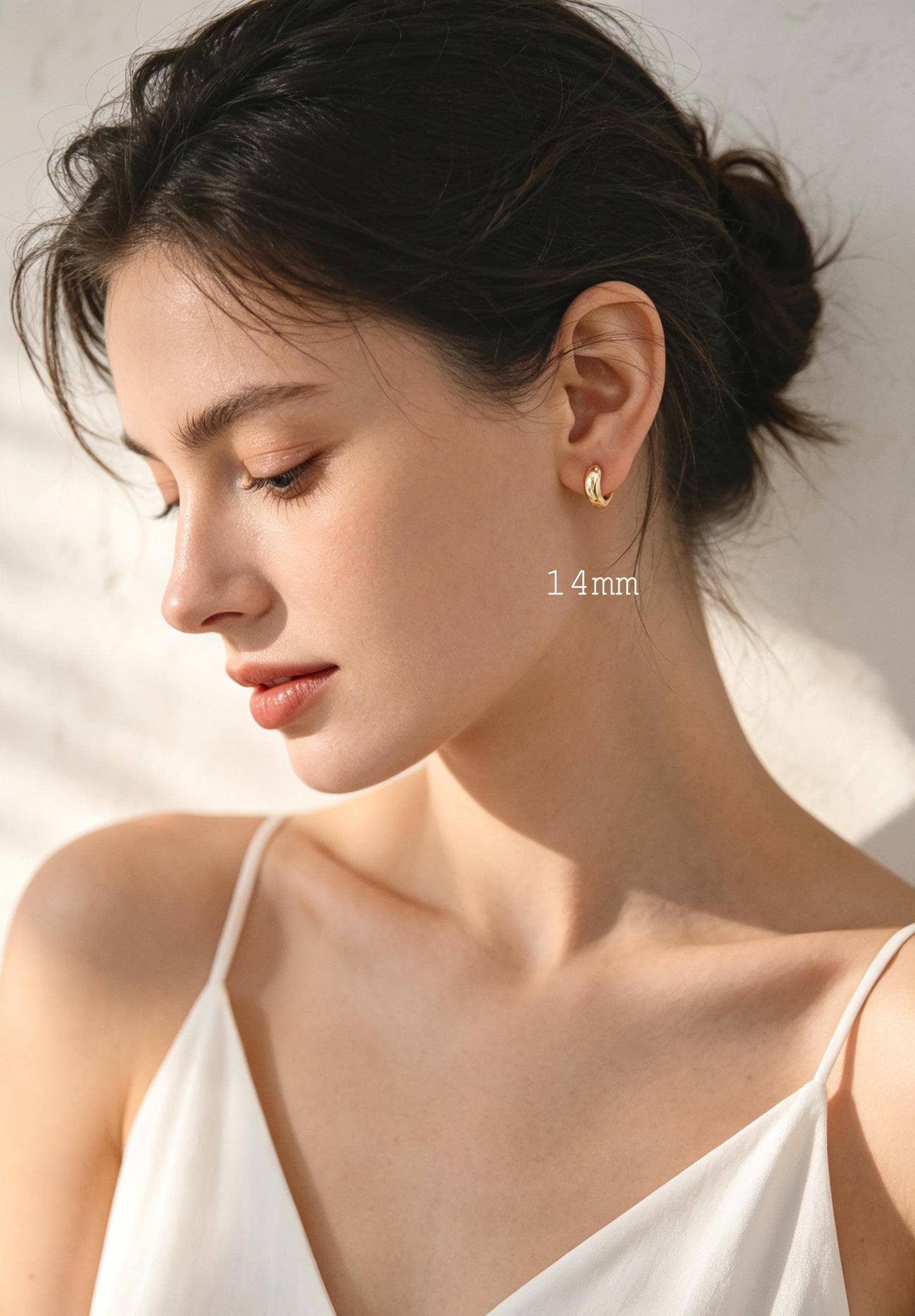 10pcs Gold/ Silver Tone Hoop Earrings, 14/ 16/ 18mm, Gold/ Rhodium plated Huggie Earrings, Small Hoop Earrings (GB-1678)