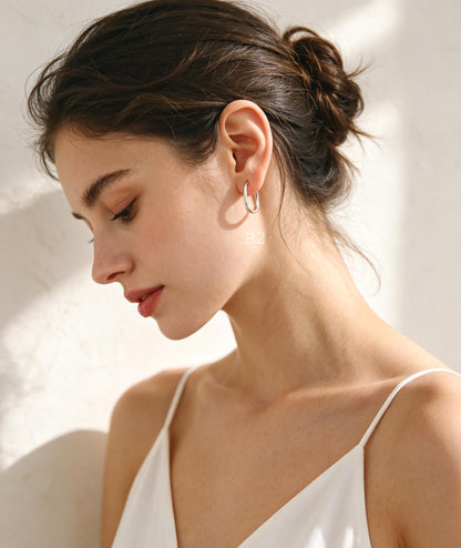 4pcs Gold/ Silver Dangle Minimalist Huggies Earring, Gold/ Rhodium plated Stainless Steel, Gold Huggie Earrings Supply (GB-2388)