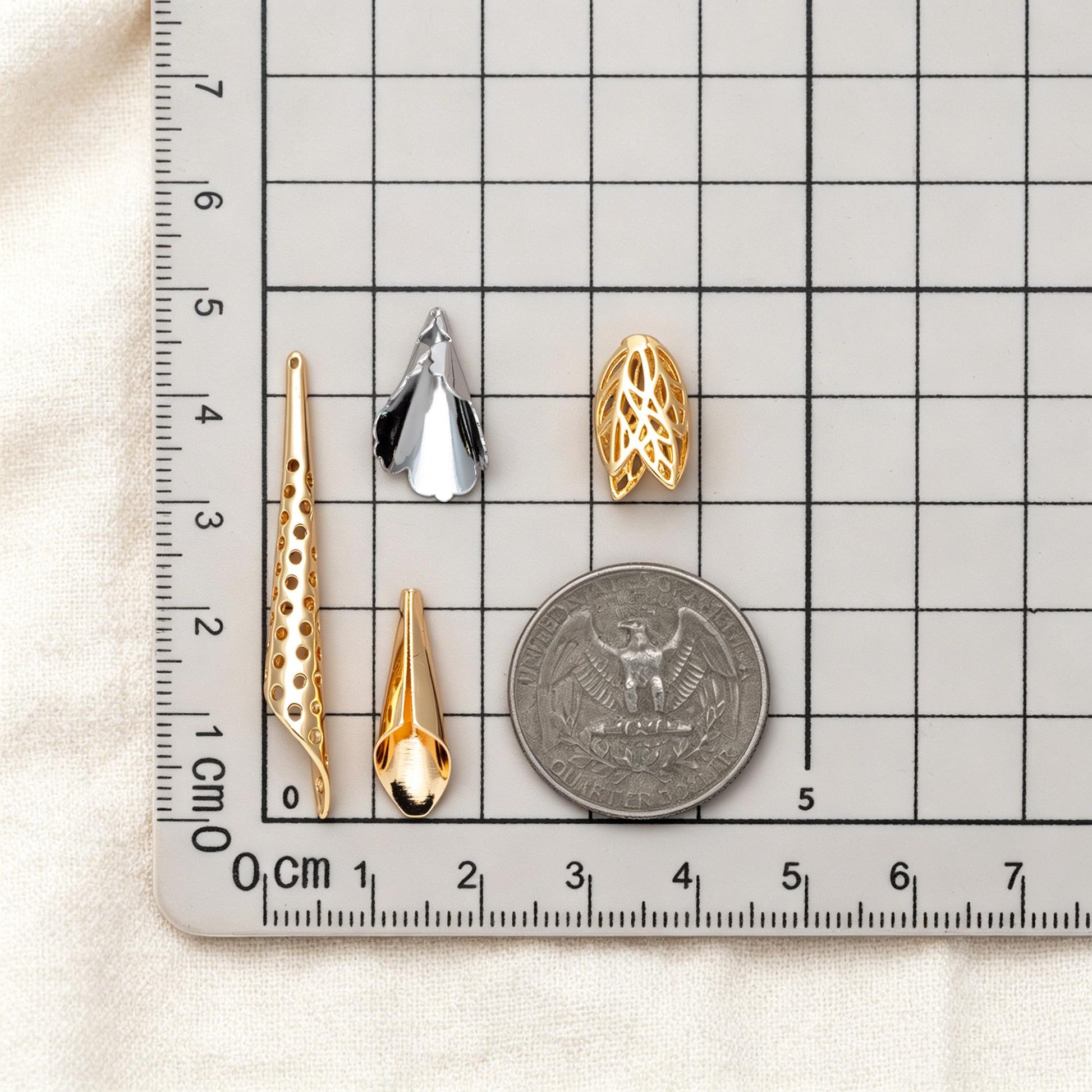 10pcs Gold/ Silver tone Bead Caps 18x11mm, Gold/ Rhodium plated Brass Tassel Caps, Lead Nickel Free (GB-1052)