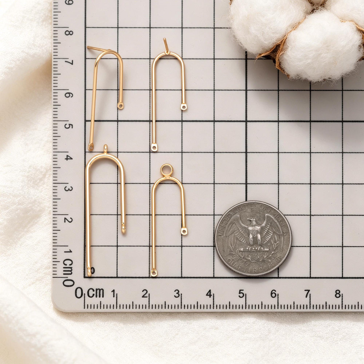 10pcs Gold/ Silver U-shaped Bar Stick Charms/ Earrings (GB-784)