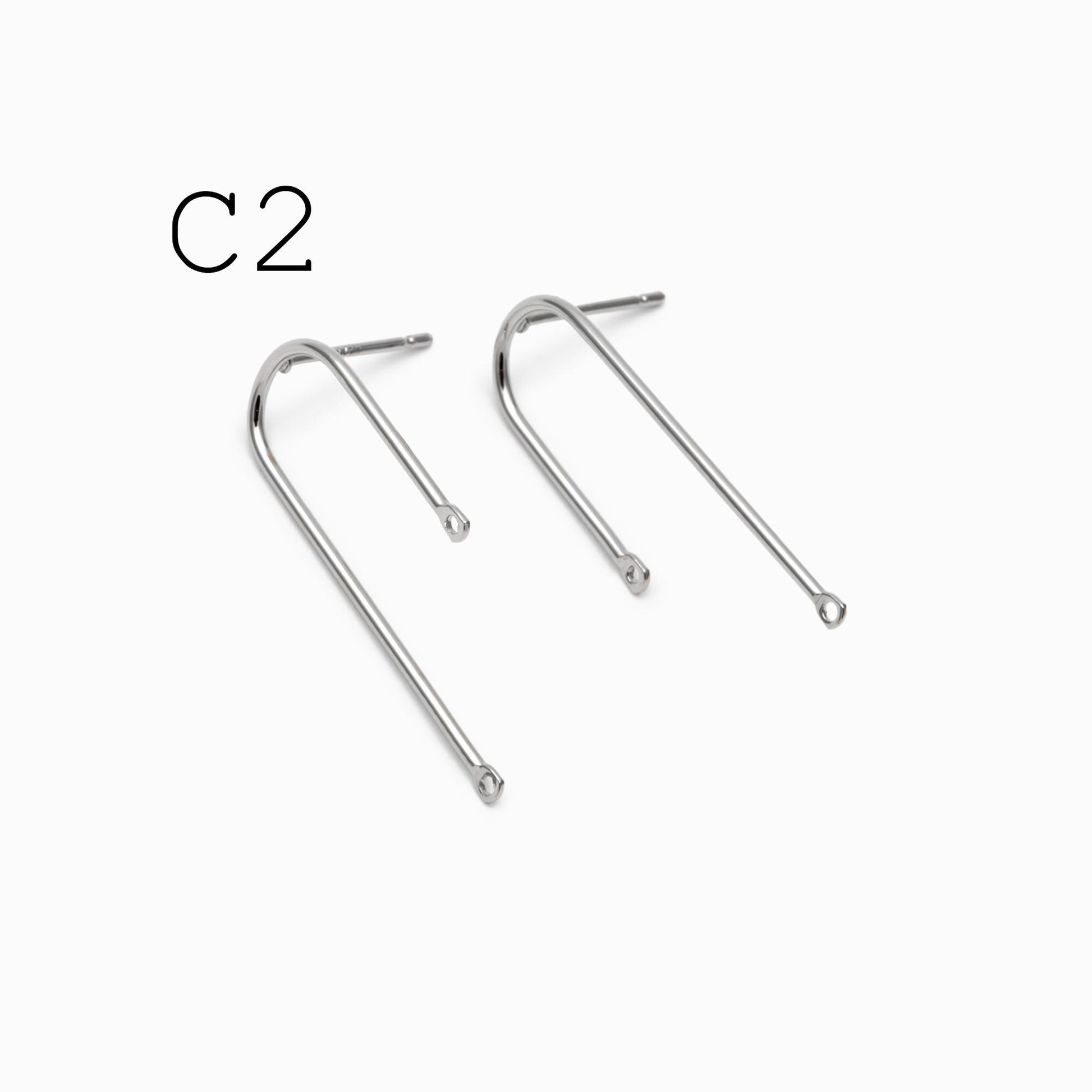 10pcs Gold/ Silver U-shaped Bar Stick Charms/ Earrings (GB-784)