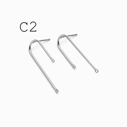 10pcs Gold/ Silver U-shaped Bar Stick Charms/ Earrings (GB-784)