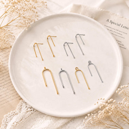 10pcs Gold/ Silver U-shaped Bar Stick Charms/ Earrings (GB-784)