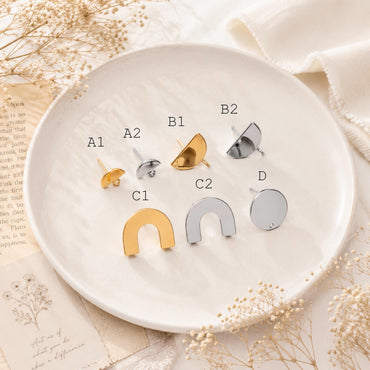 10pcs Gold/ Silver tone Geometric Earrings, 18K Gold/ Rhodium plated Brass, Minimalist Earring Components (GB-624)