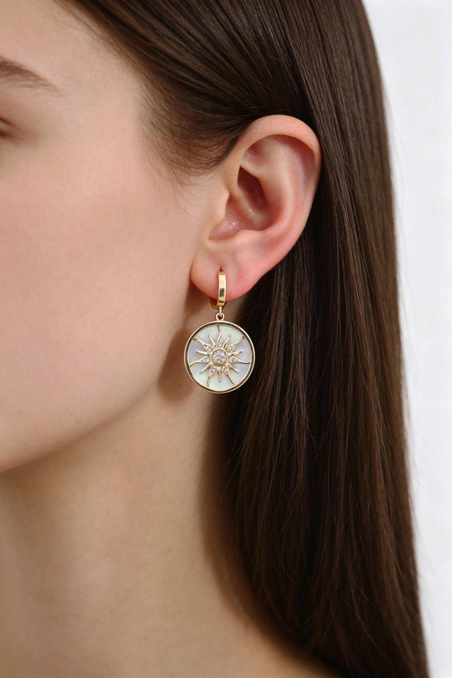 4pcs CZ Pave Gold/ Silver Sun Charms, 18K Gold/ Rhodium plated Brass, Sun Pendants (GB-2259)