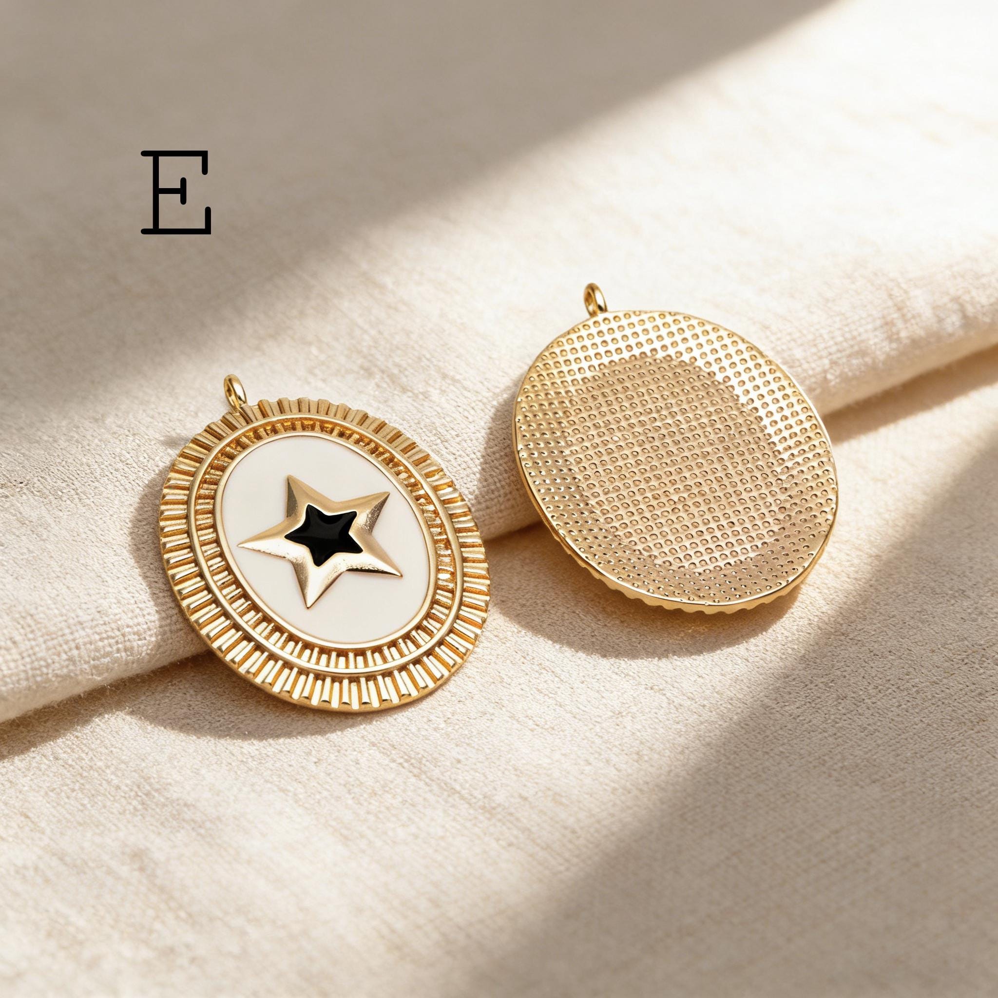 4pcs Gold Star Charm, Earring Findings, Jewelry Making, Diy Material, Jewelry Supplies (GB-2900)