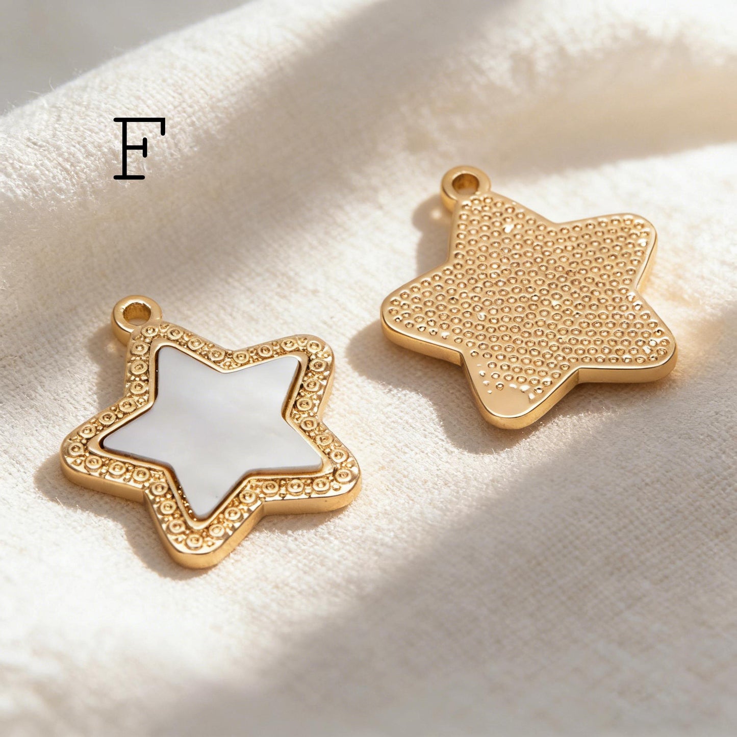 4pcs Gold Star Charm, Earring Findings, Jewelry Making, Diy Material, Jewelry Supplies (GB-2900)