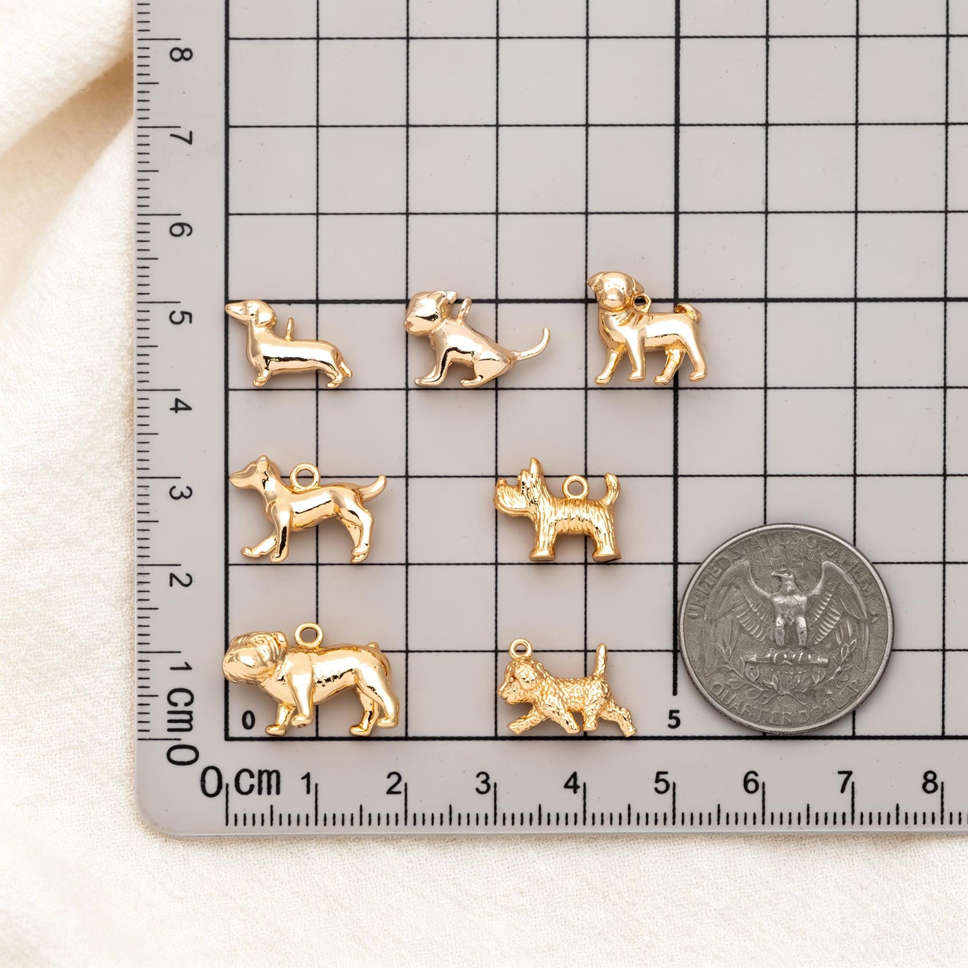 10pcs Gold/ Silver 3D Dog Charm, Gold/ Rhodium plated Brass, Jewelry Making, Diy Material, Jewelry Supplies (GB-2668)