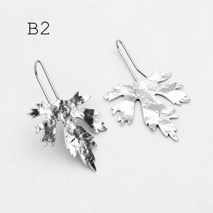 4pcs Gold/ Silver Tone Leaf Ear Hooks, Simple Earwires Earring Components (GB-3323)