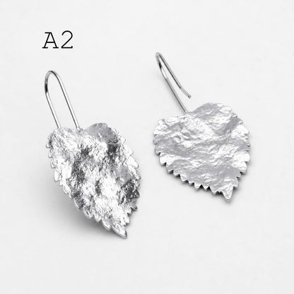 Gold/ Silver Tone Leaf Ear Hooks, Simple Earwires Earring Components (GB-3323)