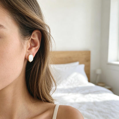 4pcs Gold Click-in Style Stud Earring, Leverback Earring with Loop, Earring Finding Wholesale (GB-3904)