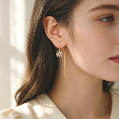 4pcs CZ Pave Gold Flower Leaf Charms, 18K Gold plated Brass, Dainty Earring Pendants (GB-4130)