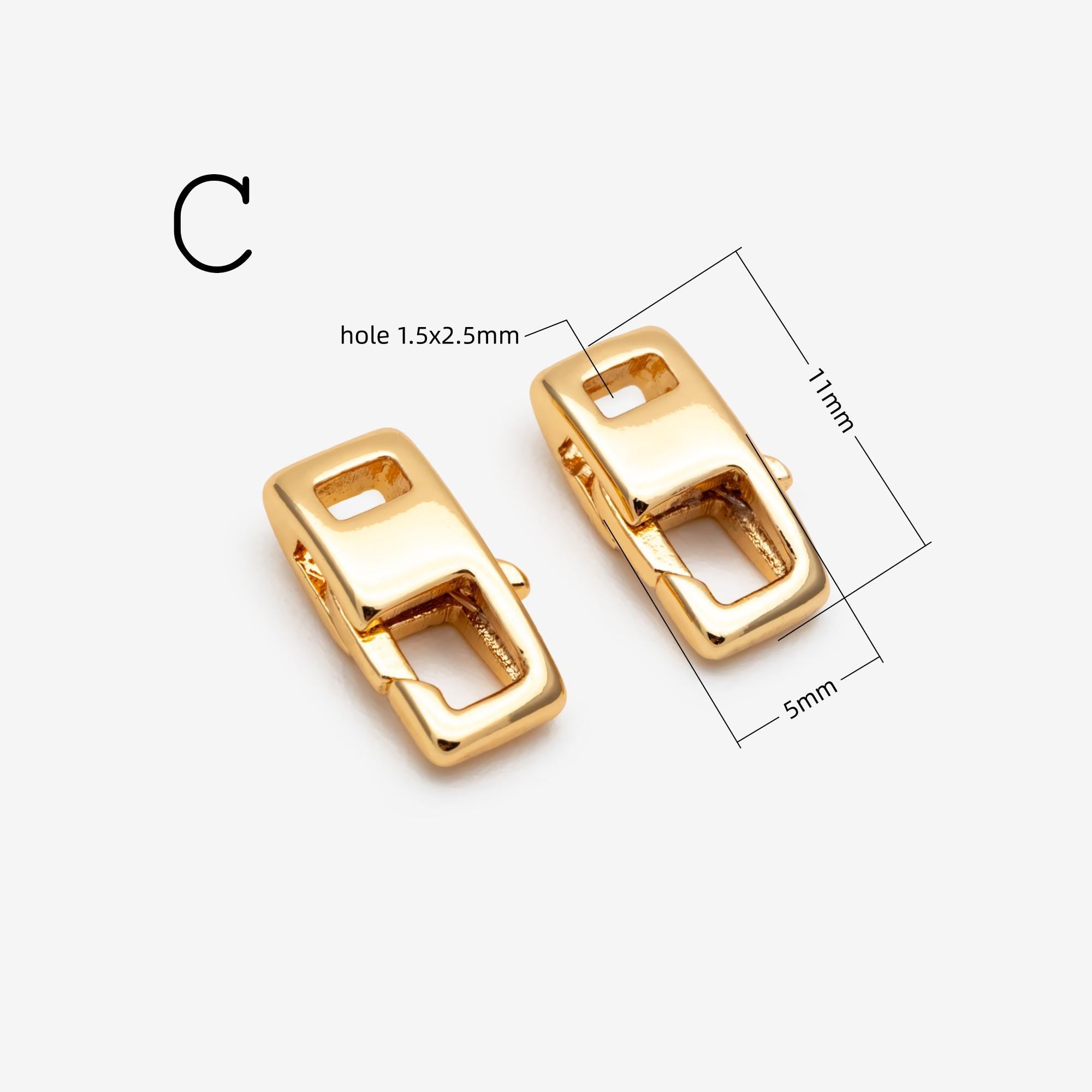 4pcs Gold Necklace Clasp, Oval Spring Gate Ring , Oval Gate Ring, Gold plated Brass Basic Supplies (GB-1831)