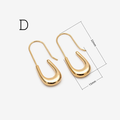 10pcs Gold/ Rhodium plated Brass Ear Hooks 38X13mm, Simple Earwires Earring Components (GB-3844)