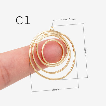 10pcs Spiral Jewelry Findings, Abstract Swirl Stud Earrings & Pendant Charms, Gold Silver Plated Components for DIY Jewelry Making (GB-1066)