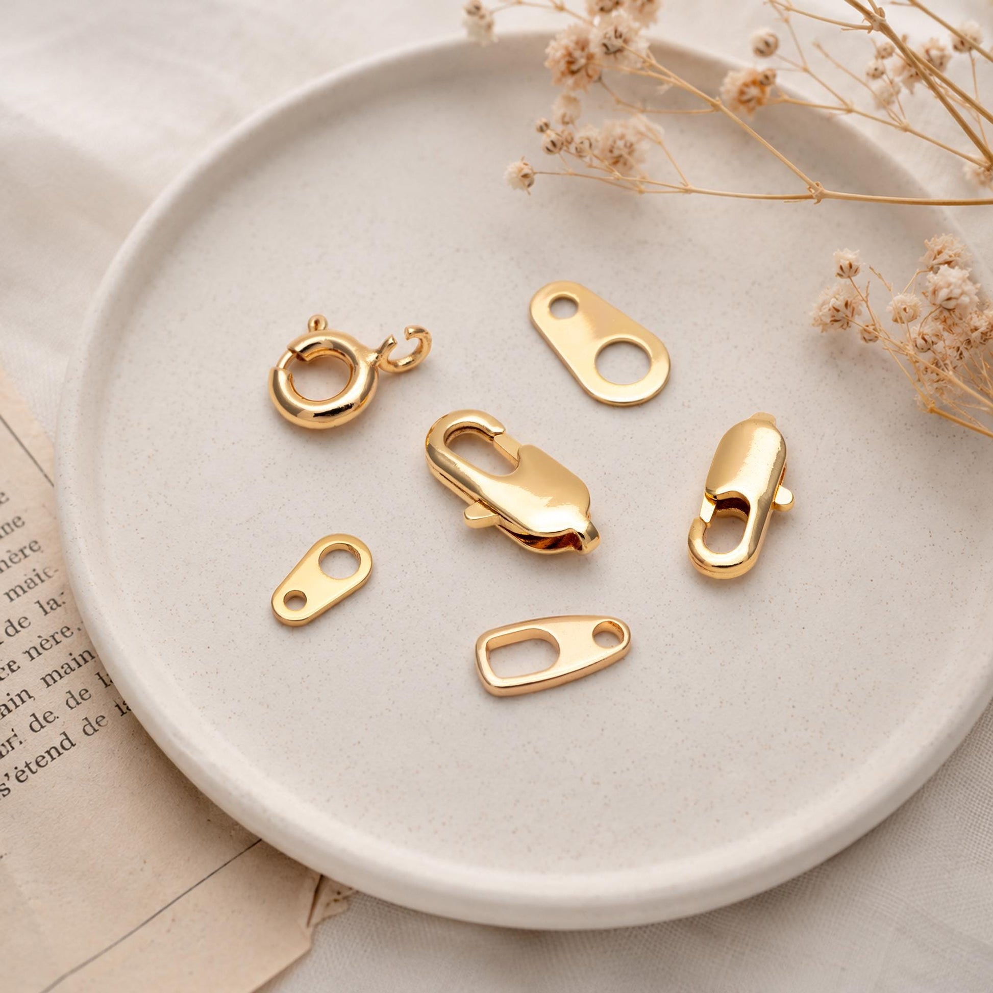 20pcs Gold/ Silver Lobster Claw Clasps , Real Gold/ rhodium plated Brass, Necklace Bracelet Charm Clasps (GB-3764)