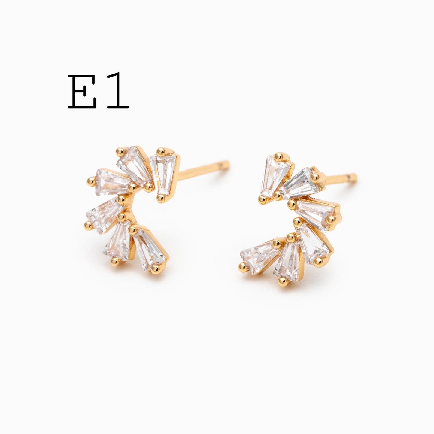 4pcs CZ Pave Dainty Earring, 18K Gold Plated Brass, Jewelry Making, Diy Material, Jewelry Supplies (GB-3369)