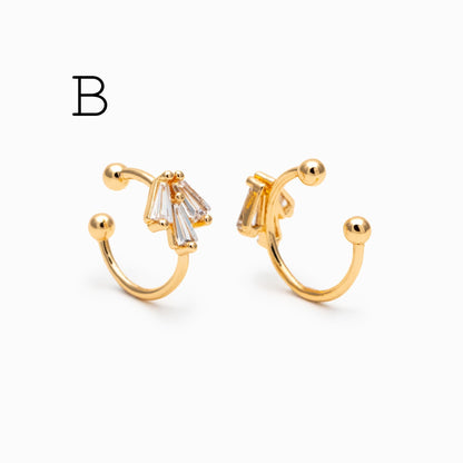 10pcs CZ Pave Gold Ear Cuff, Minimalist Ear Cuff, Dainty Earcuff Earring (GB-3539)