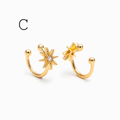 10pcs CZ Pave Gold Ear Cuff, Minimalist Ear Cuff, Dainty Earcuff Earring (GB-3539)