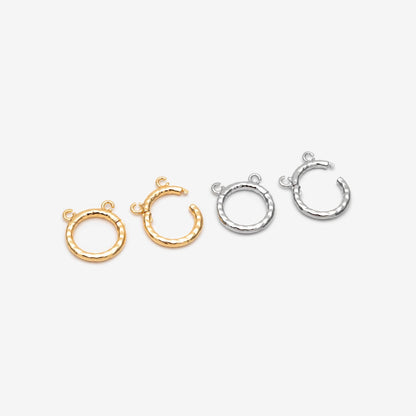 4pcs Gold Circle Clasp, Round Hammered Clasp for DIY Jewelry Making Supply (GB-4778)