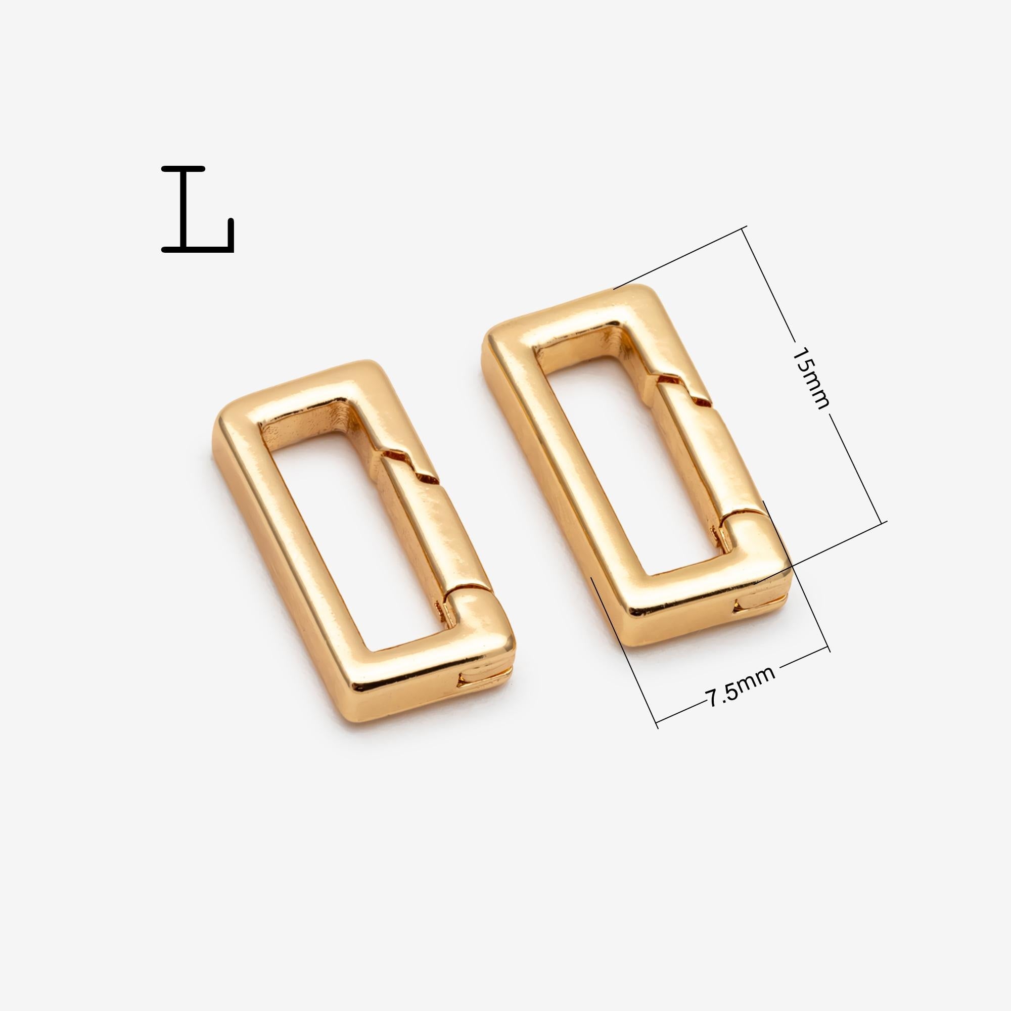 4pcs Gold Necklace Clasp, Oval Spring Gate Ring , Oval Gate Ring, Gold plated Brass Basic Supplies (GB-1831)