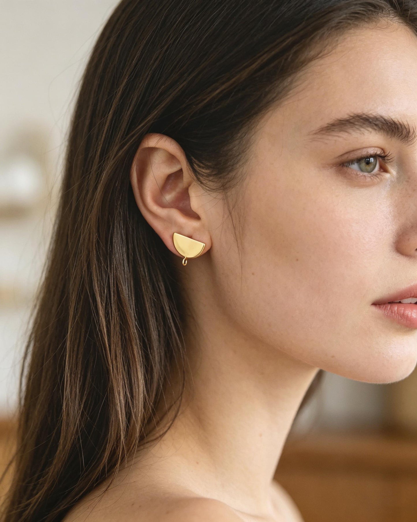 10pcs Gold/ Silver tone Geometric Earrings, 18K Gold/ Rhodium plated Brass, Minimalist Earring Components (GB-624)