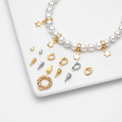 10pcs Gold/ Silver Tone Bail Connector, Gold/ Rhodium Plated Bails, Small Bail, Jewelry Bail, Pendant Bails, Metal Bails (GB-1468)