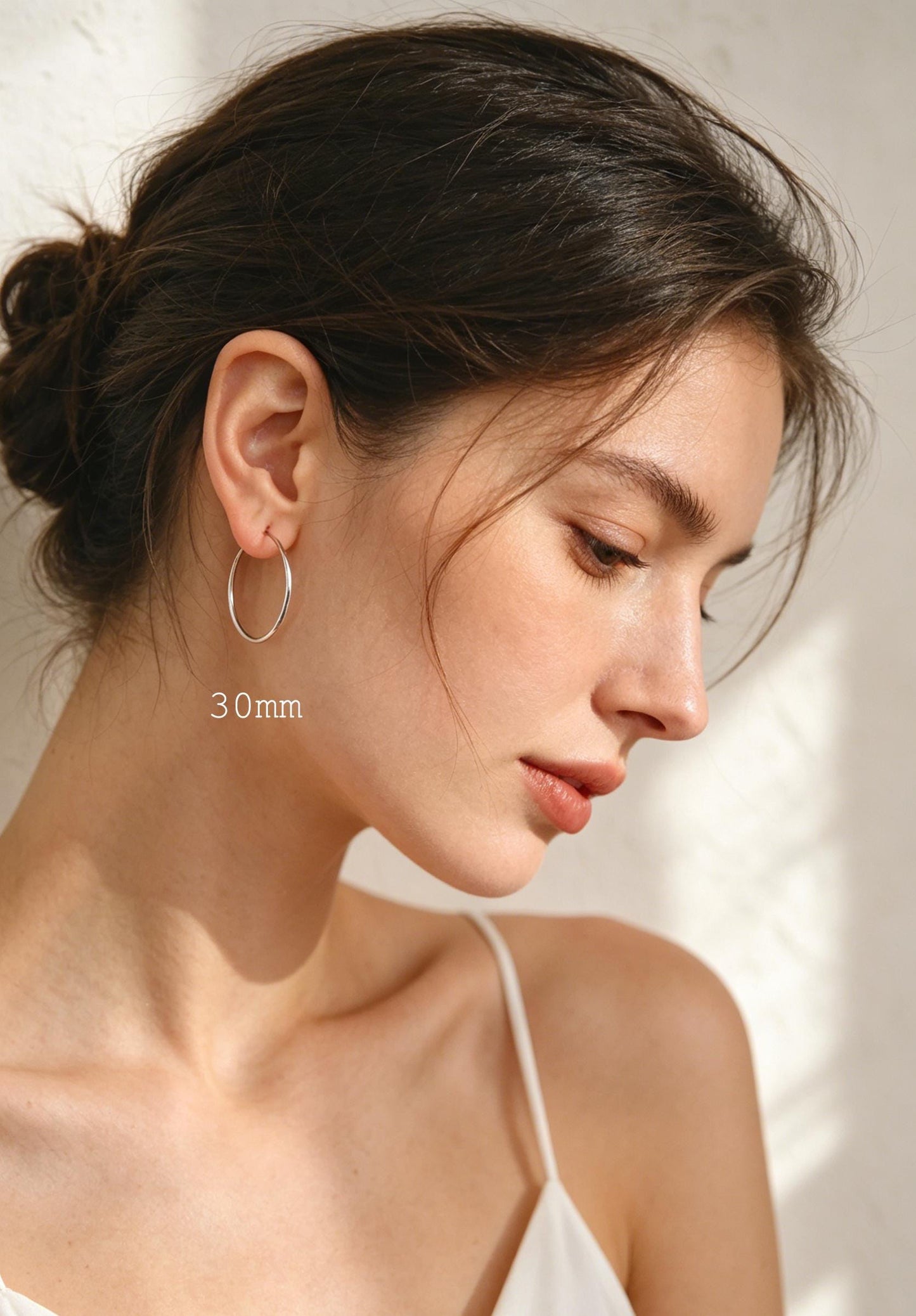 10pcs Gold/ Silver Tone Hoop Earrings, Size 15/ 20/ 25/ 30/ 35/ 40/ 45mm by 1.5mm Thick, Huggie Minimalist Earrings (GB-2812)