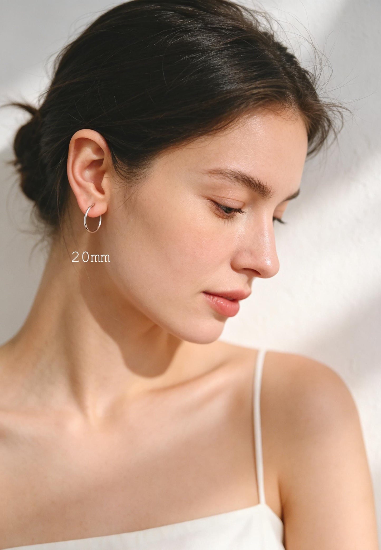 10pcs Gold/ Silver Tone Hoop Earrings, Size 15/ 20/ 25/ 30/ 35/ 40/ 45mm by 1.5mm Thick, Huggie Minimalist Earrings (GB-2812)