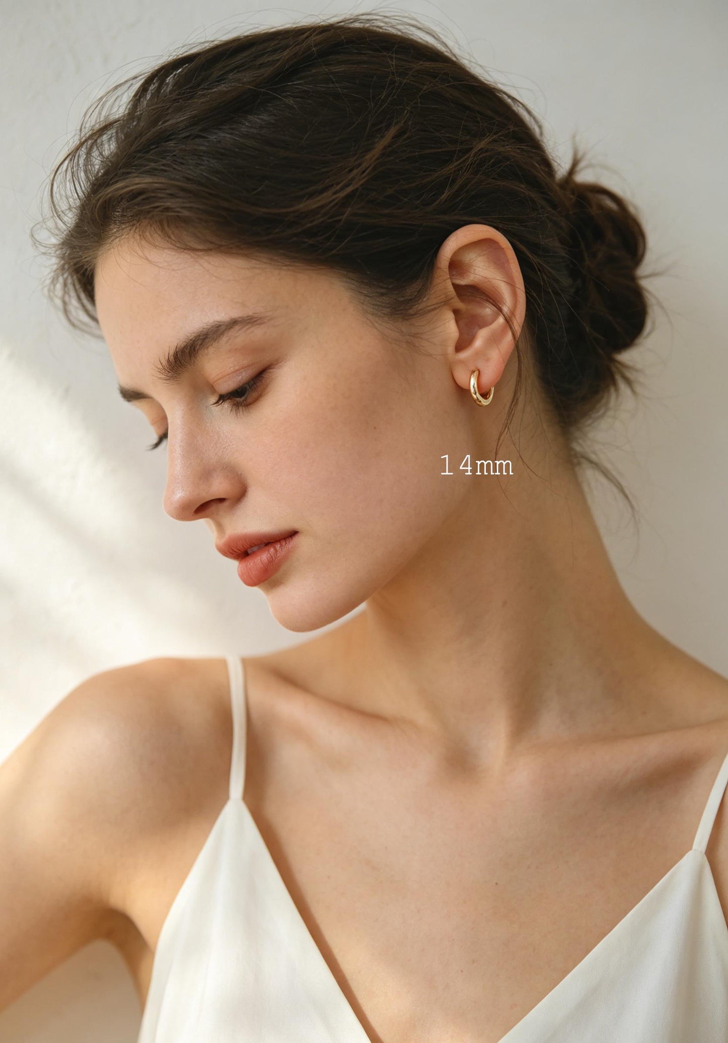 4pcs Gold/ Silver Chunky Hoop Huggies, 3mm Thick, 14/ 16/ 18/ 20/ 26mm, Stainless Steel Hoop Earrings, Minimalist Earrings (GB-2788)