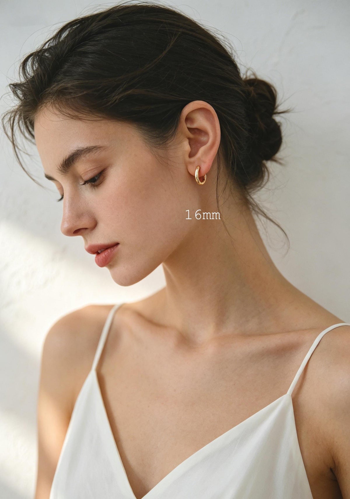 4pcs Gold/ Silver Chunky Hoop Huggies, 3mm Thick, 14/ 16/ 18/ 20/ 26mm, Stainless Steel Hoop Earrings, Minimalist Earrings (GB-2788)