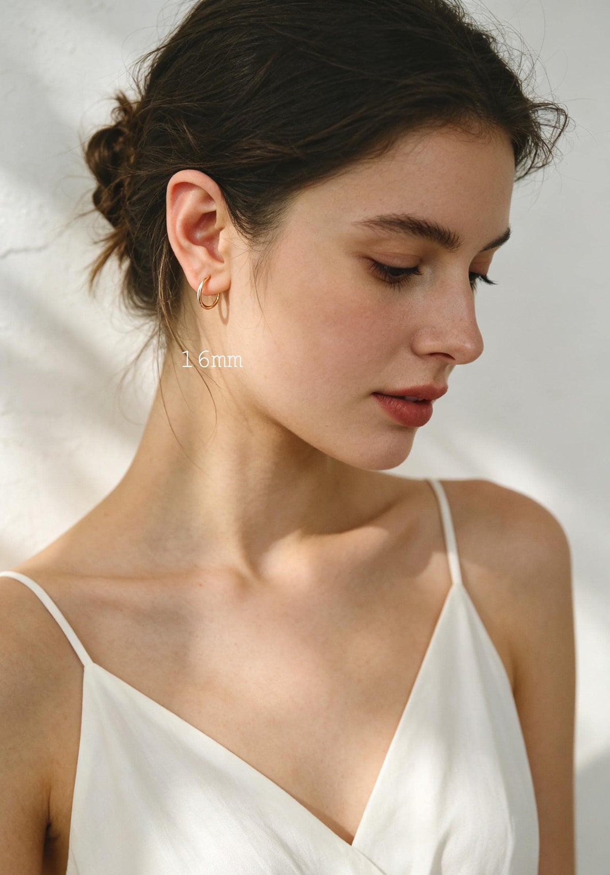 10pcs Gold/ Silver Rose Gold Huggie Hoop Earrings 14/ 16/ 18mm, Stainless Steel Hoops, Simple Hoops 1.6mm thick (GB-2200)