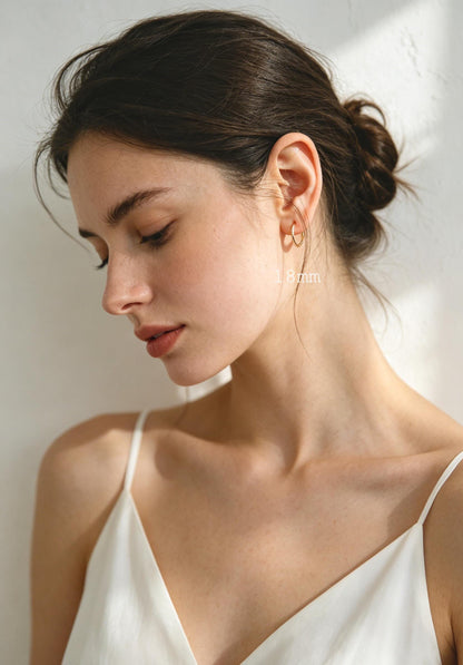 10pcs Gold/ Silver Rose Gold Huggie Hoop Earrings 14/ 16/ 18mm, Stainless Steel Hoops, Simple Hoops 1.6mm thick (GB-2200)