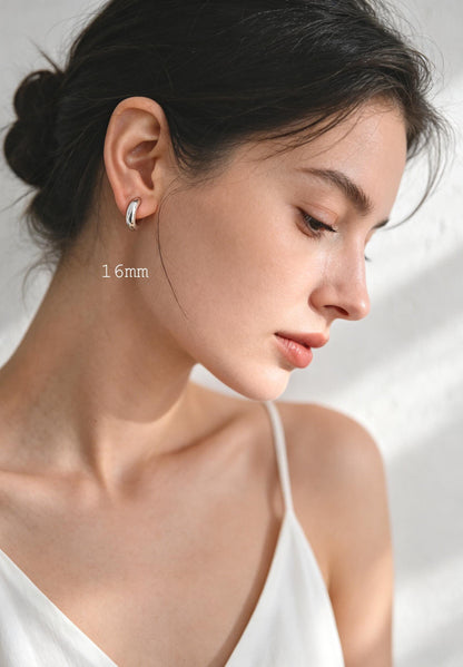 10pcs Gold/ Silver Tone Hoop Earrings, 14/ 16/ 18mm, Gold/ Rhodium plated Huggie Earrings, Small Hoop Earrings (GB-1678)