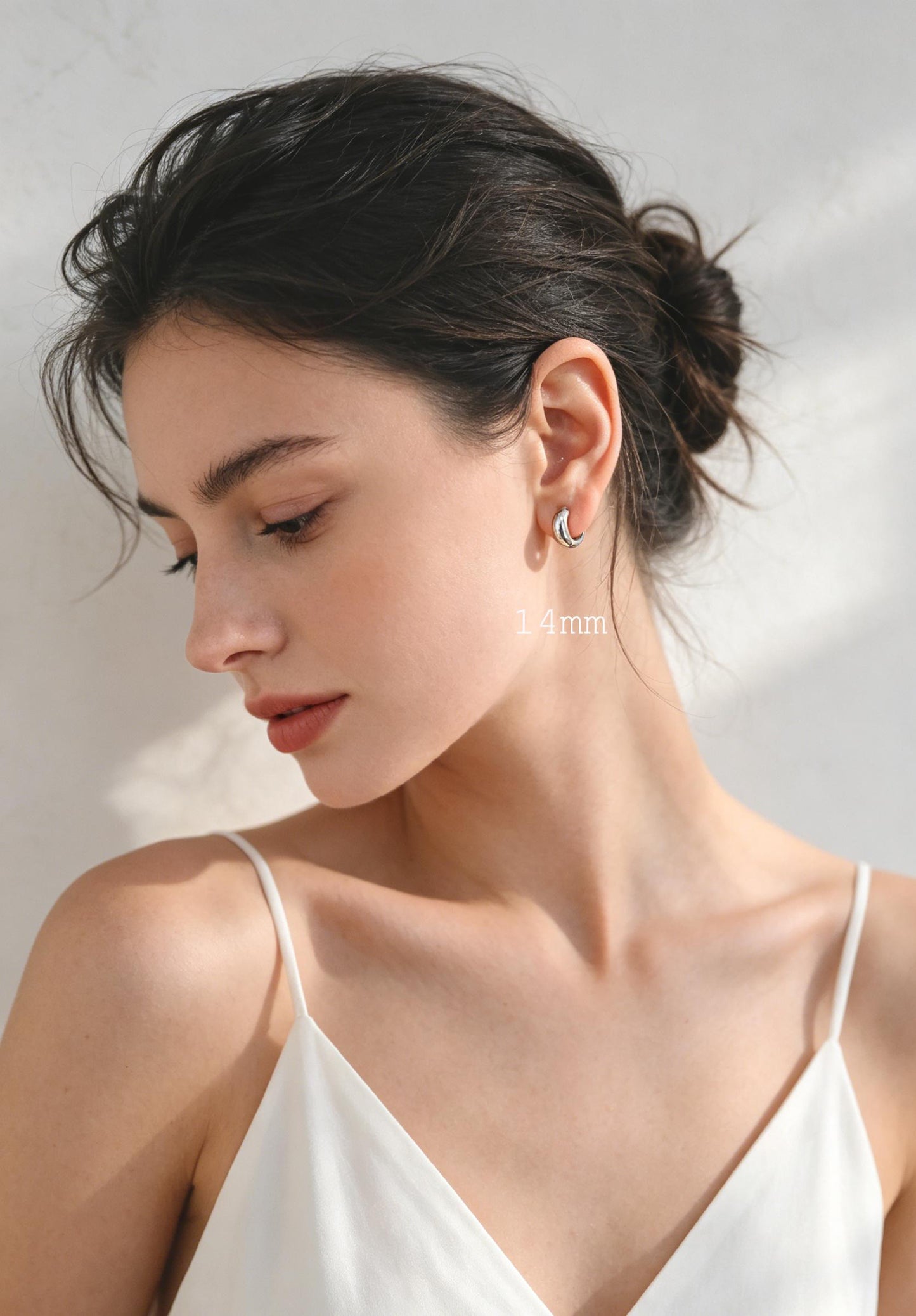 10pcs Gold/ Silver Tone Hoop Earrings, 14/ 16/ 18mm, Gold/ Rhodium plated Huggie Earrings, Small Hoop Earrings (GB-1678)