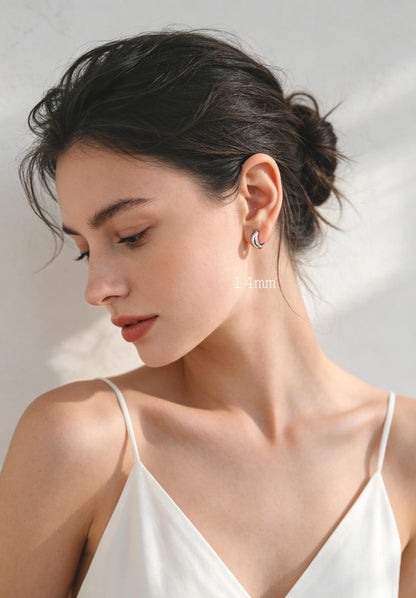 10pcs Gold/ Silver Tone Hoop Earrings, 14/ 16/ 18mm, Gold/ Rhodium plated Huggie Earrings, Small Hoop Earrings (GB-1678)