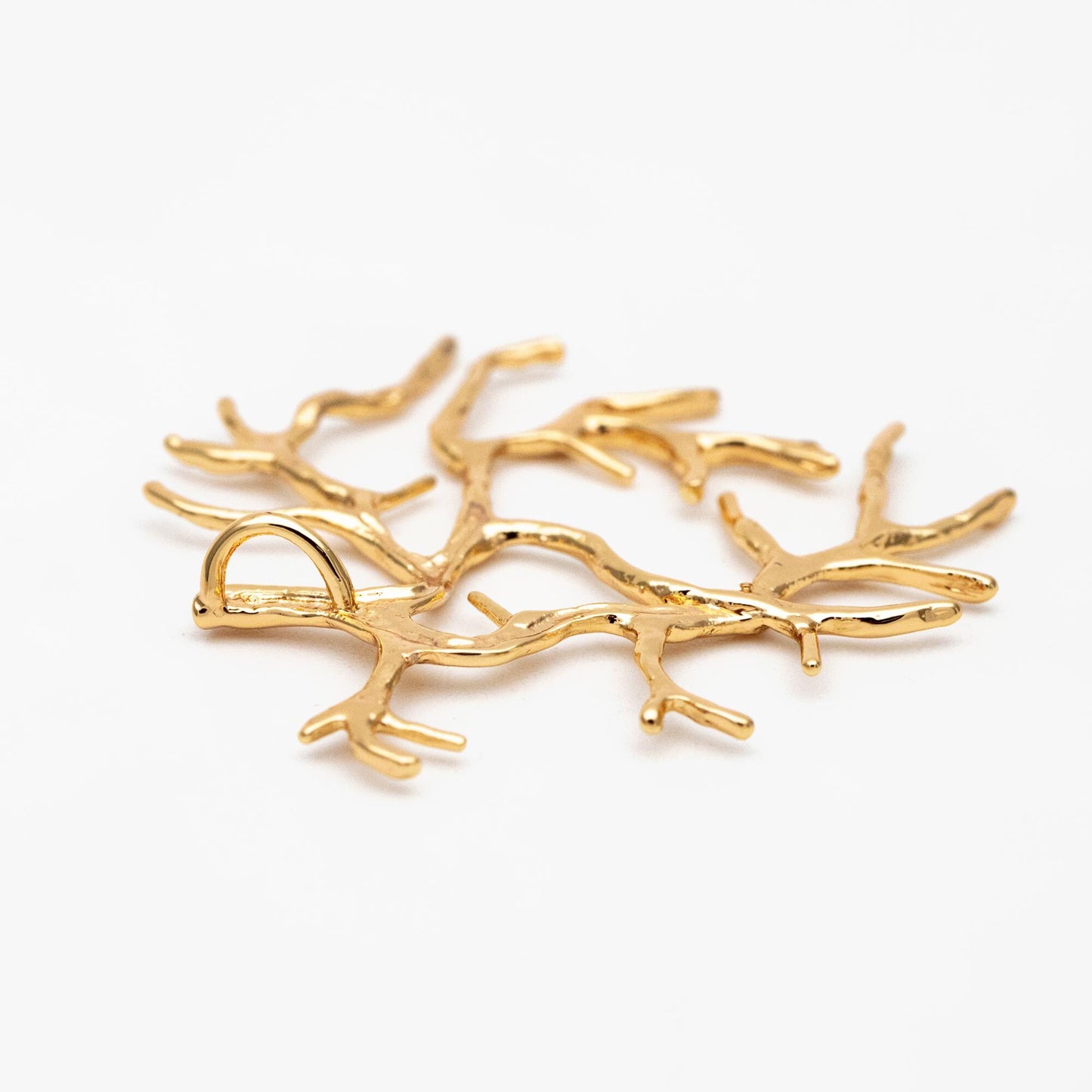 4pcs Gold Branch Charms , Real Gold Plated Brass, Christmas Pendants, Jewelry Making, Diy Material, Jewelry Supplies (GB-2672)