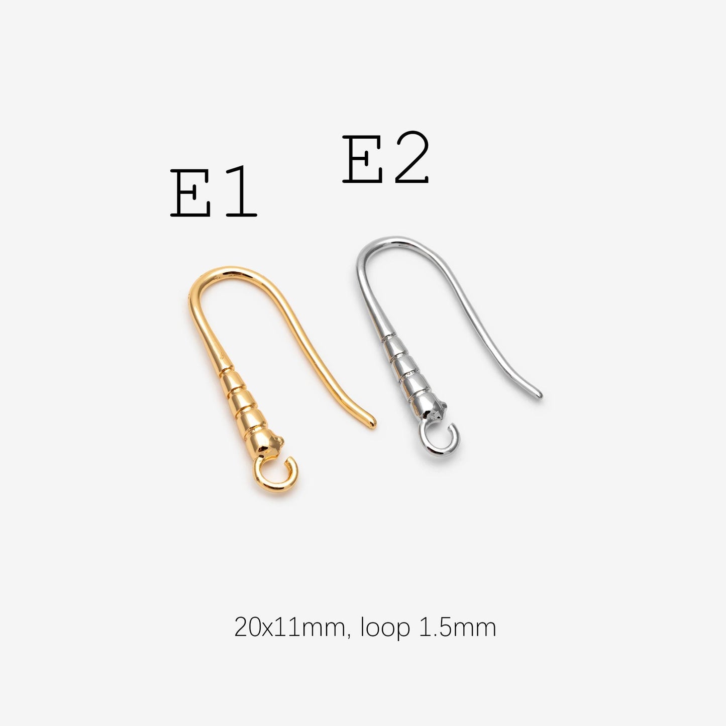 10pcs Gold/ Rhodium plated Brass Shell Earring Hook with Loop, Simple Earwires Earring Components (GB-2968)