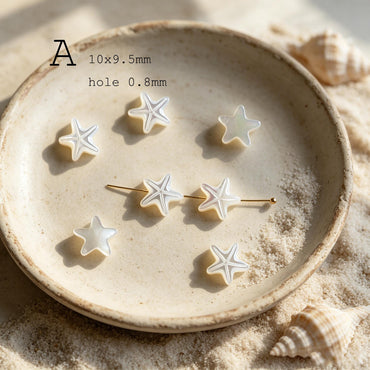 4pcs Mother of Pearl Sea Shapes Beads, animal Beads for DIY Bracelet, Handmade Jewelry (BK-006)