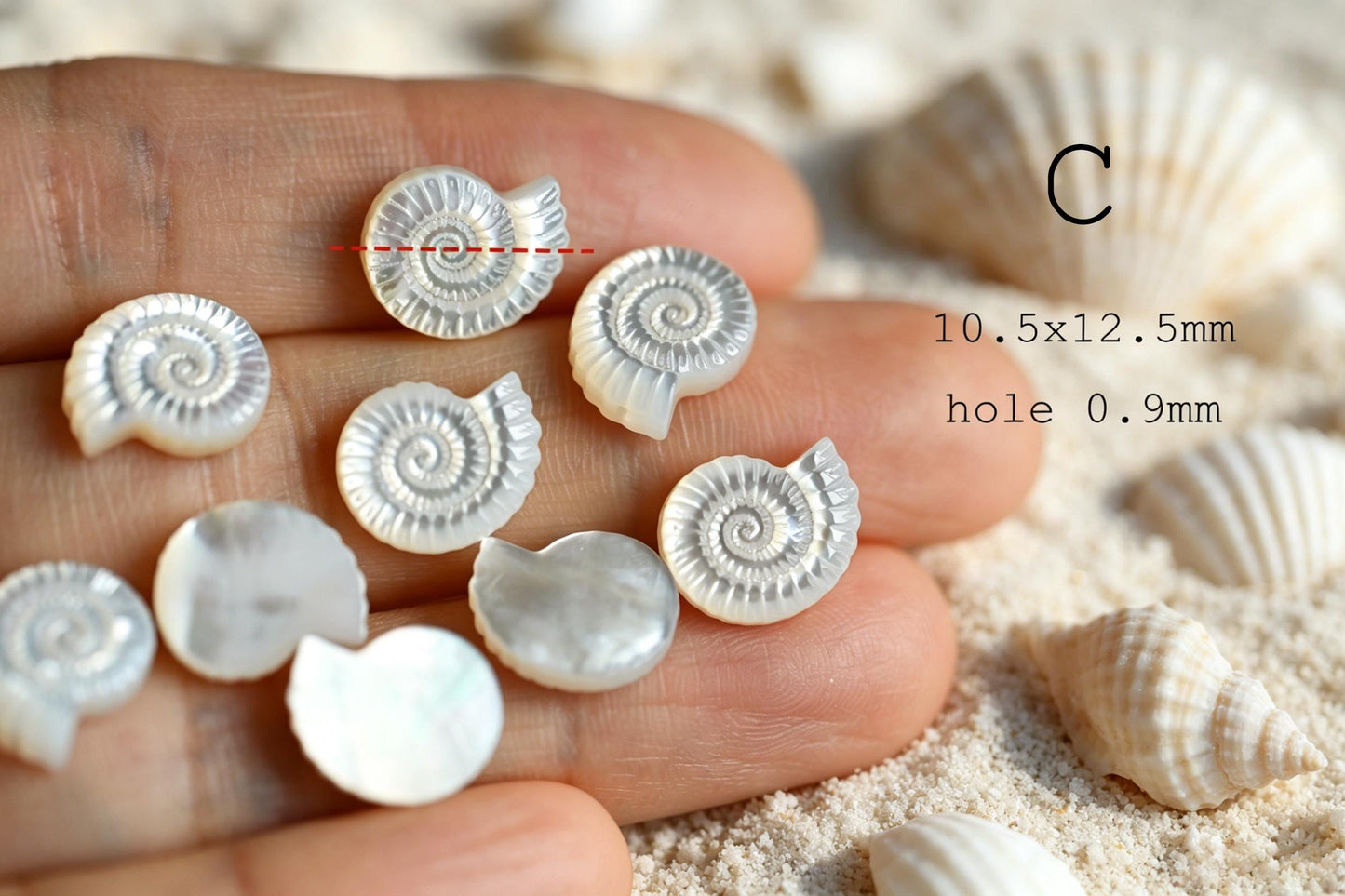 4pcs Single-Sided Carved Shell Beads, Mother of Pearl Animal & Sea Shapes for DIY Bracelet, Handmade Jewelry (BK-006)