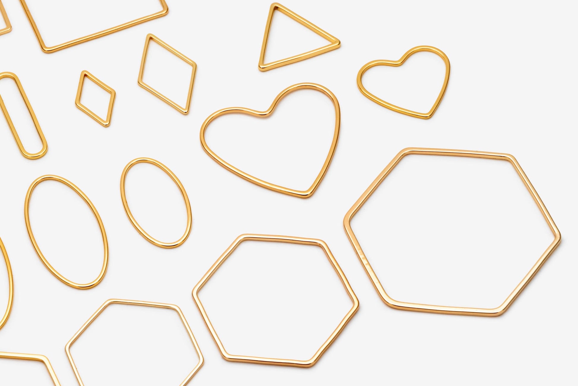 10pcs Gold/ Silver/ Rose Gold Teardrop Link Connector Charms 32/ 38mm, Gold/ Rhodium plated Brass Geometric Shape Pendants (GB-097)